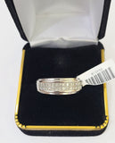 REAL 14k White Gold Diamond 2 Row Ring Size 10 Wedding Engagement Ring