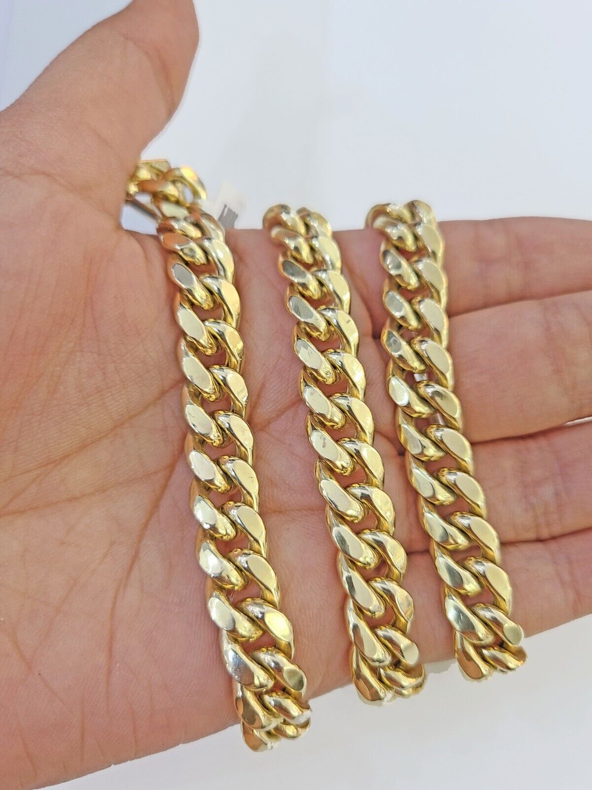 Real 14k Gold Miami Cuban Link Chain Necklace 10mm 20 inches Box lock 14kt