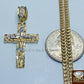 10k Yellow Gold Jesus Cross Charm Pendant 26" Miami Cuban Chain Necklace