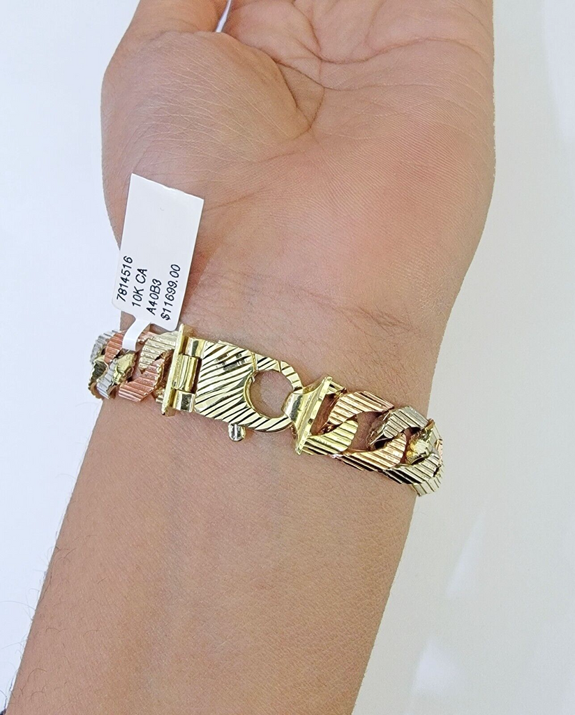 Gold cuban link hot sale id bracelet