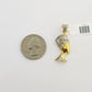 Real Diamond Egyptian Queen Nefertiti Pendant 10K Yellow Gold Charm Men