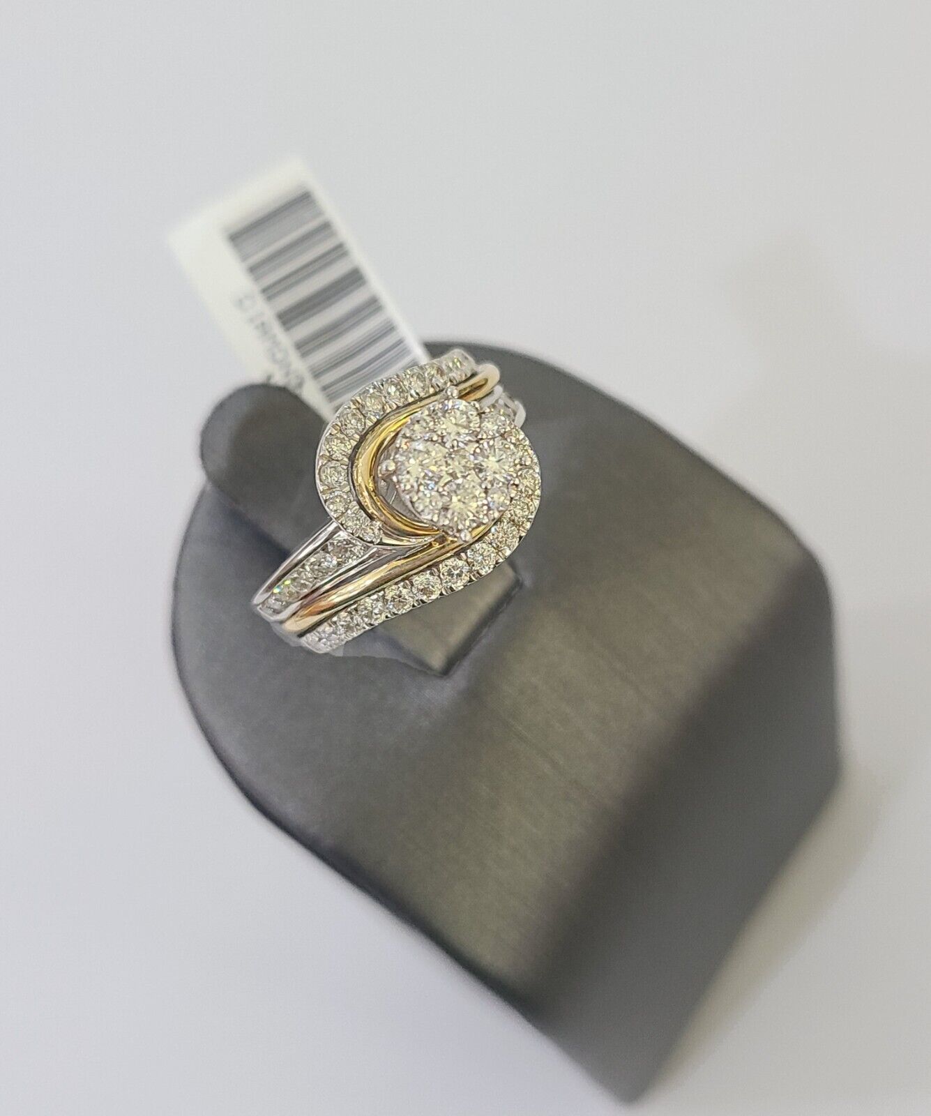 Real 10k White Yellow Gold Diamond Ring Womens Ring Genuine 10Kt