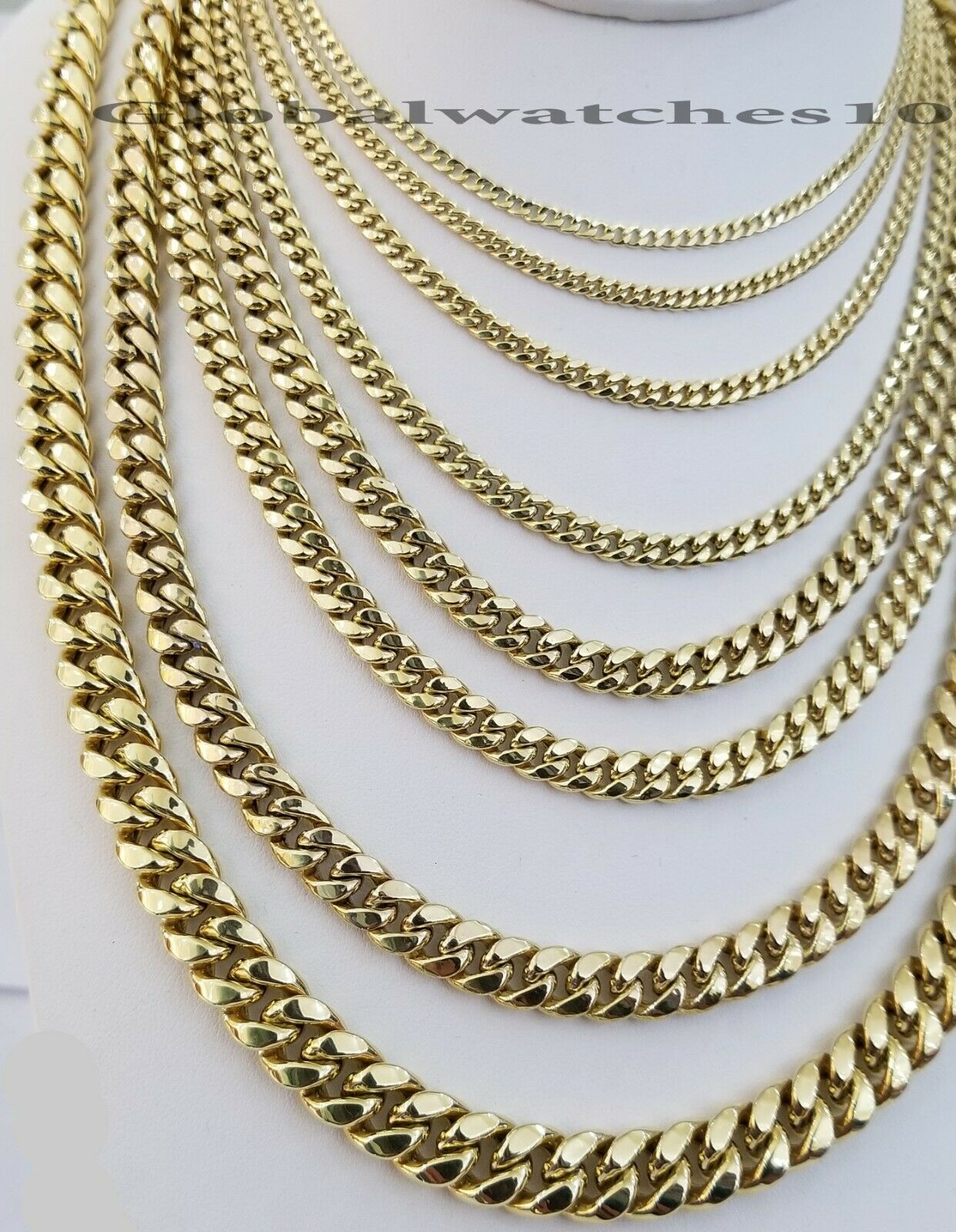 10k Gold Miami Cuban Chain Necklace & Bracelet 2MM-9MM link 7-30" Real 10kt Gold