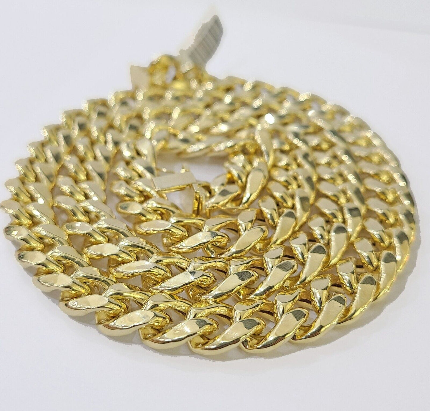 Real 14k Gold Miami Cuban Link Chain Necklace 11mm 26 inches Box lock 14kt