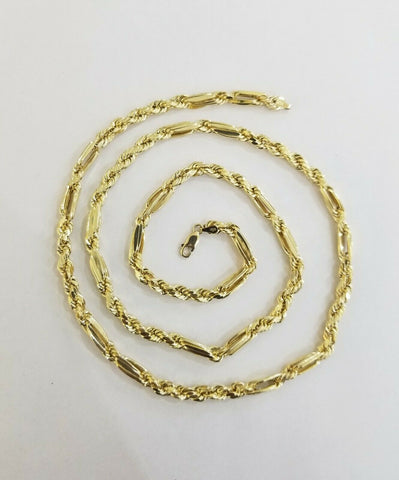10k REAL Yellow Gold Milano Rope chain 22inch Gold necklace Men Women 4mm 10kt
