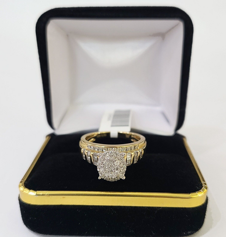 Real 10k Yellow Gold Diamond Ladies Ring Women Engagement Wedding