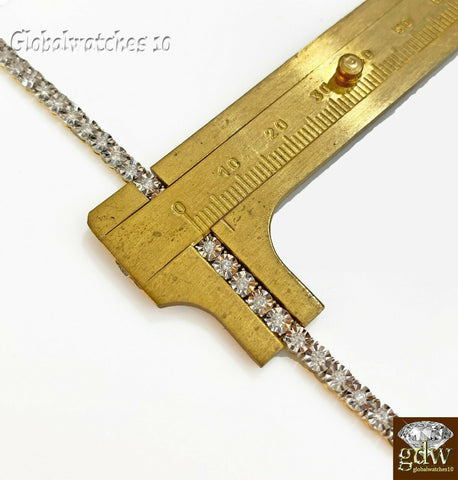 Real 10k Gold Diamond Bracelet Link Yellow Gold 7" Box Clasp Real Men Women