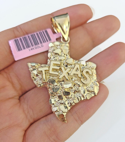 14k Yellow Gold Texas Map Charm / Pendant Real 14k Gold State Maps
