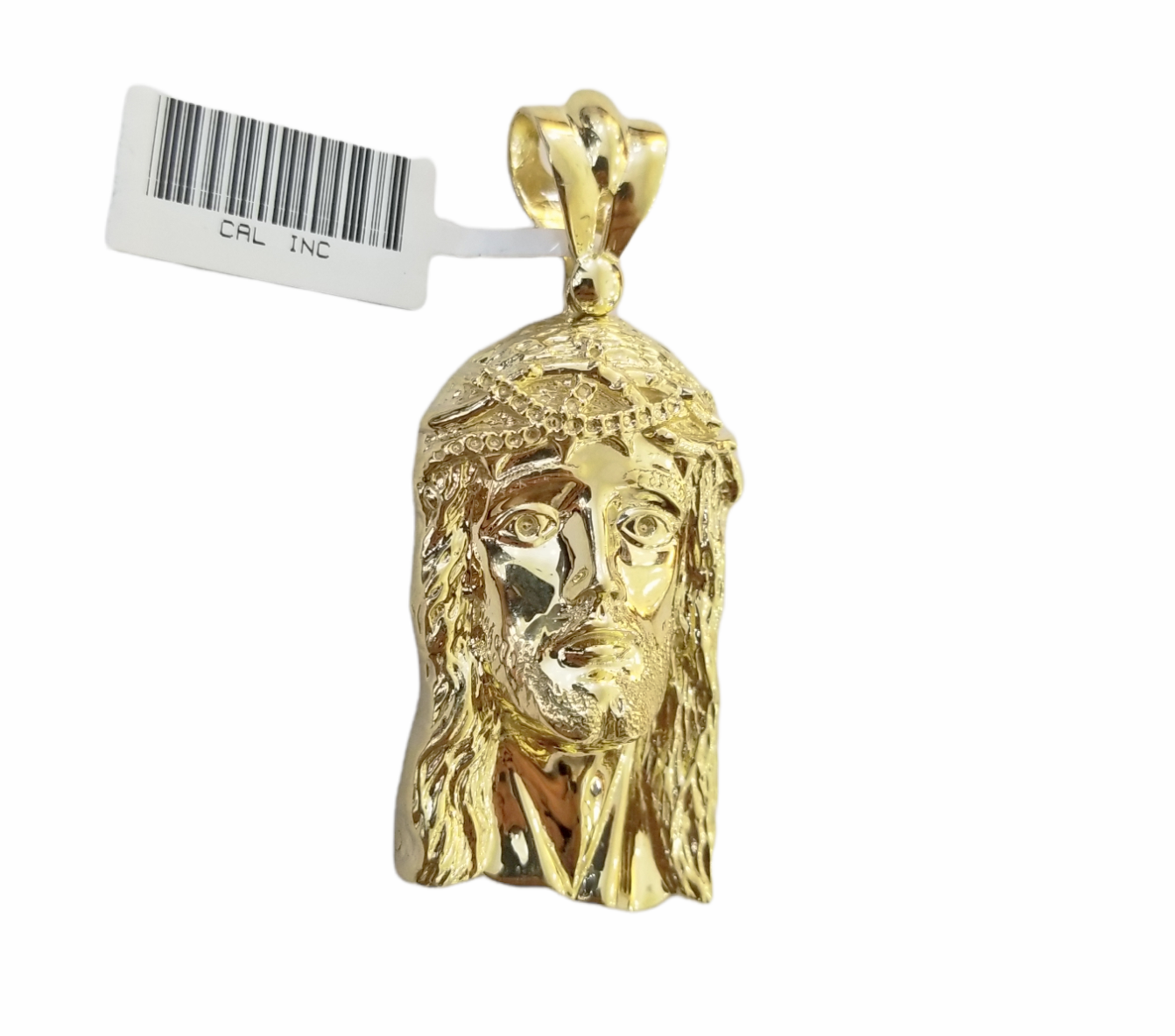 Real 10K Yellow Gold Jesus Head Pendent Charm 2" Inch 10kt