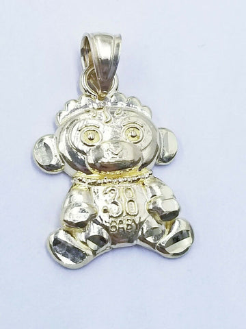10k Yellow Gold 38 Baby Charm Diamond Cut 2.5mm 18"- 28" Rope Chain Pendant