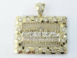 Real 10K Yellow Gold Last supper Diamond Cut Charm Pendant 2 Inches Jesus