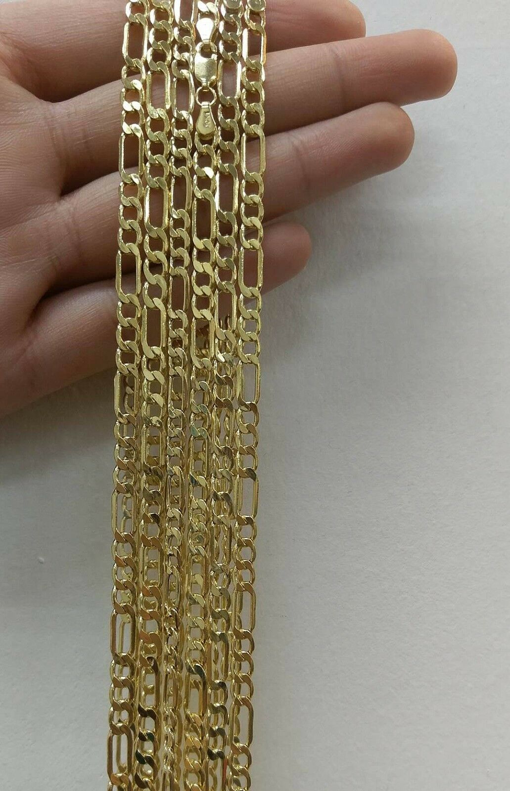 Real 10k Yellow Gold Figaro Chain Necklace 4mm 16" 18" 20" 22" 24" 26" 28" Link