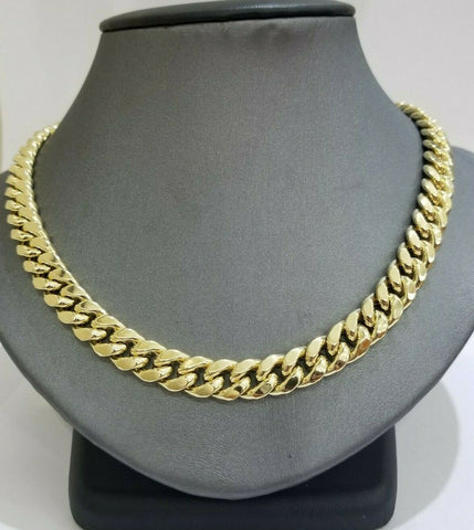 REAL Gold Mens Chain 9mm 20"-30" Miami Cuban Link Necklace 10k Yellow Gold Box L