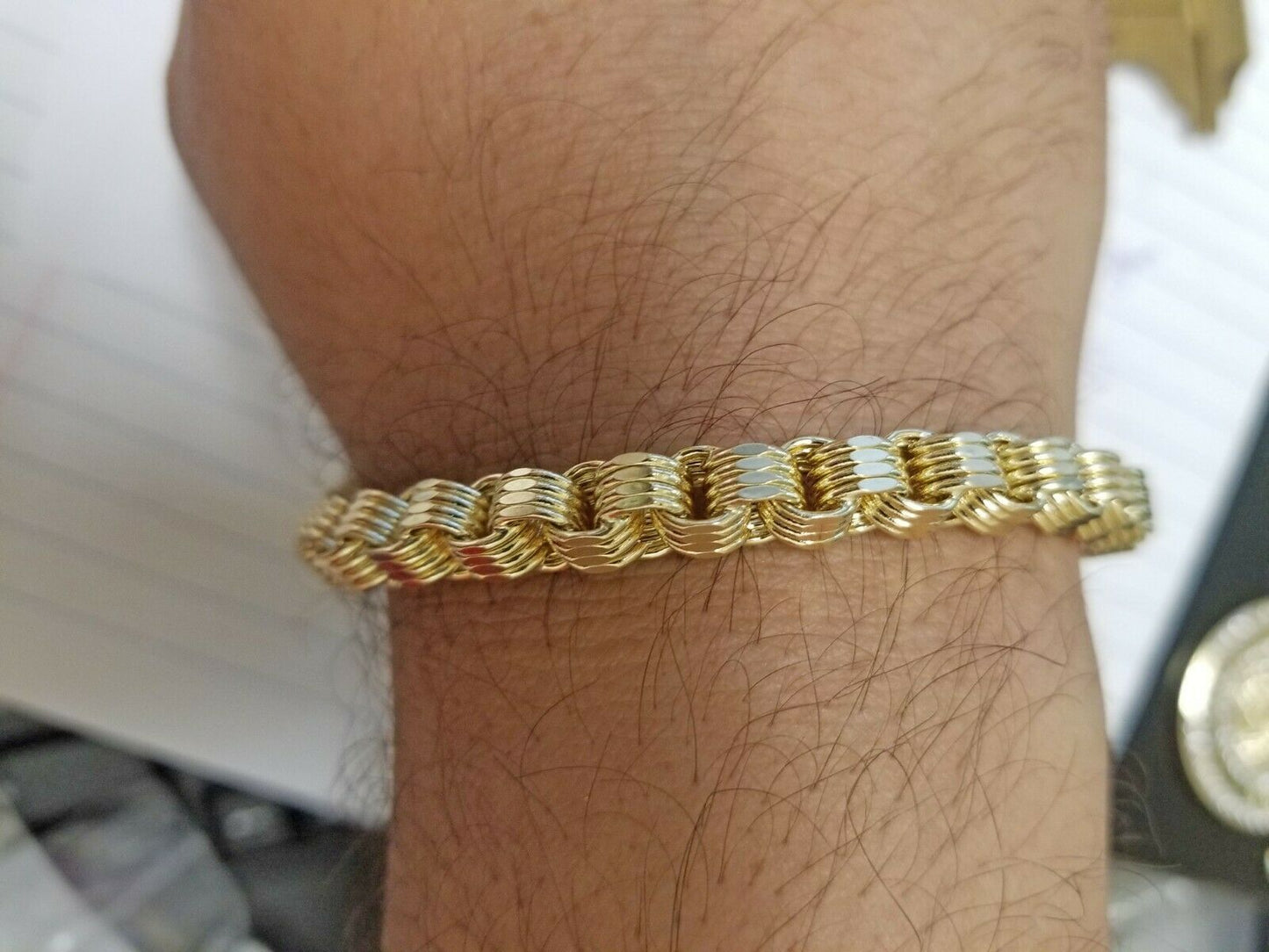 10K Yellow gold Box Byzantine Bracelet REAL 7" 8" 9"