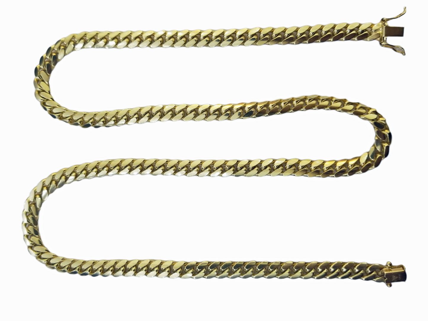 SOLID 10K Yellow Gold Miami Cuban Link Chain 24"Inch 7mm Box Lock Necklace REAL