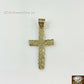 10k Gold Solid Men's Jesus cross Charm, Nugget Design Pendant with Diamond Cut,