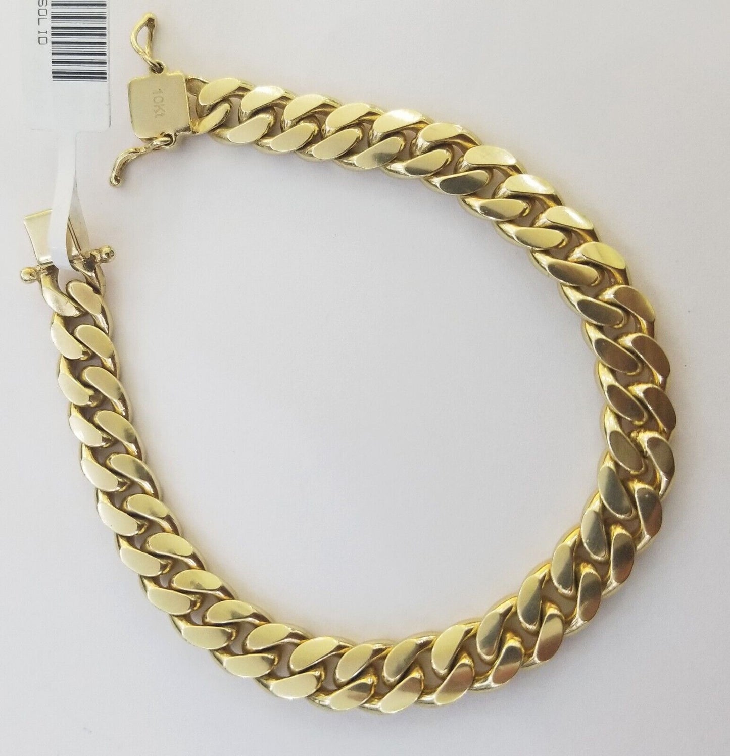 Real 10k Solid Gold Bracelet Miami Cuban Link 8.5mm 8 inch Box Lock 10kt Strong