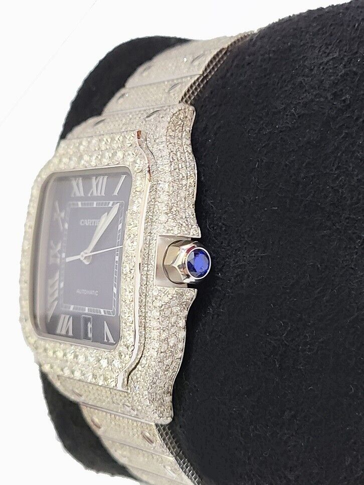 Cartier Santos Men 40mm Diamond Iced Out XL Brand New with Box