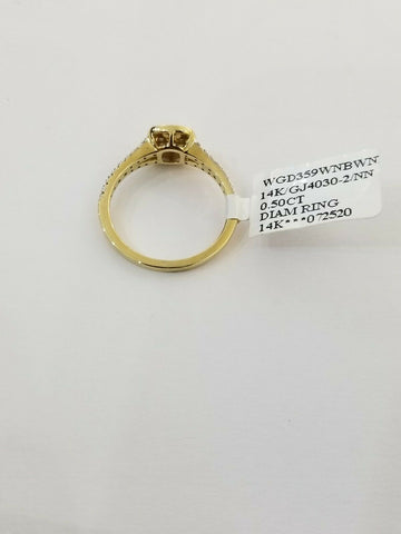 14k Yellow Gold Diamonds ladies Ring Cushion shaped Sizable, REAL, Retail $1450