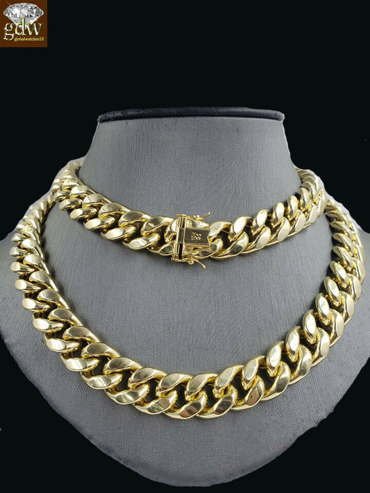 REAL 10k Gold Miami Cuban Chain 13mm 26" Link Necklace 100%Authentic Yellow Gold