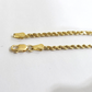 Real 18k Solid Yellow Gold Rope Chain 2mm Diamond Cut 16" Inches Lobster Lock