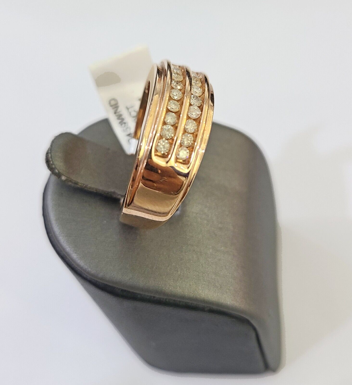 REAL 10k Rose Gold Diamond Mens Ring Engagement Wedding Genuine