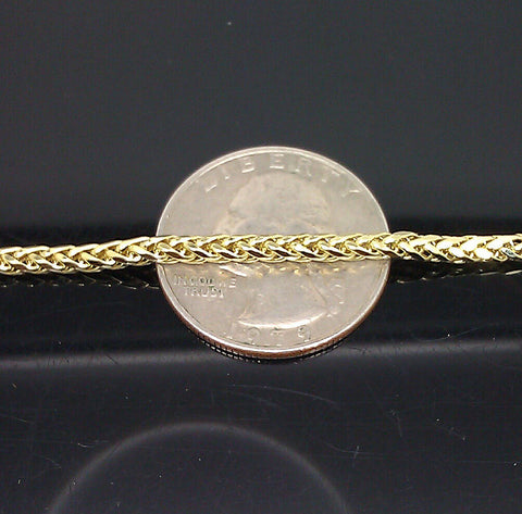 New Real 10k Yellow Gold 30" Inch 3 mm Palm Chain Necklace.