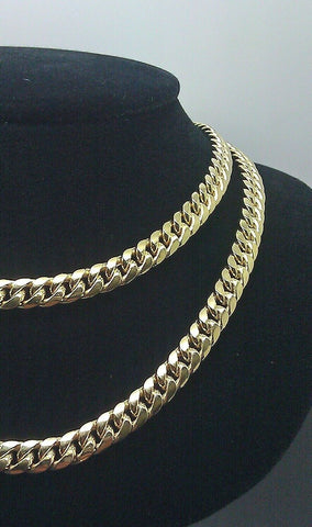 Real 10K Yellow Gold Cuban Link Chain 26" Necklace 6mm Box clasp Genuine