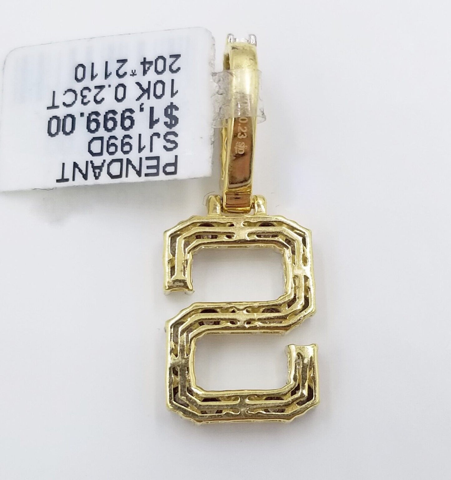 10k Yellow Gold Diamond Letter A-Z Initial Charm Pendant Real Diamond