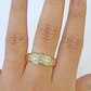 Real 10k 2 Row Diamond Mens Ring Yellow Gold Band Genuine Natural