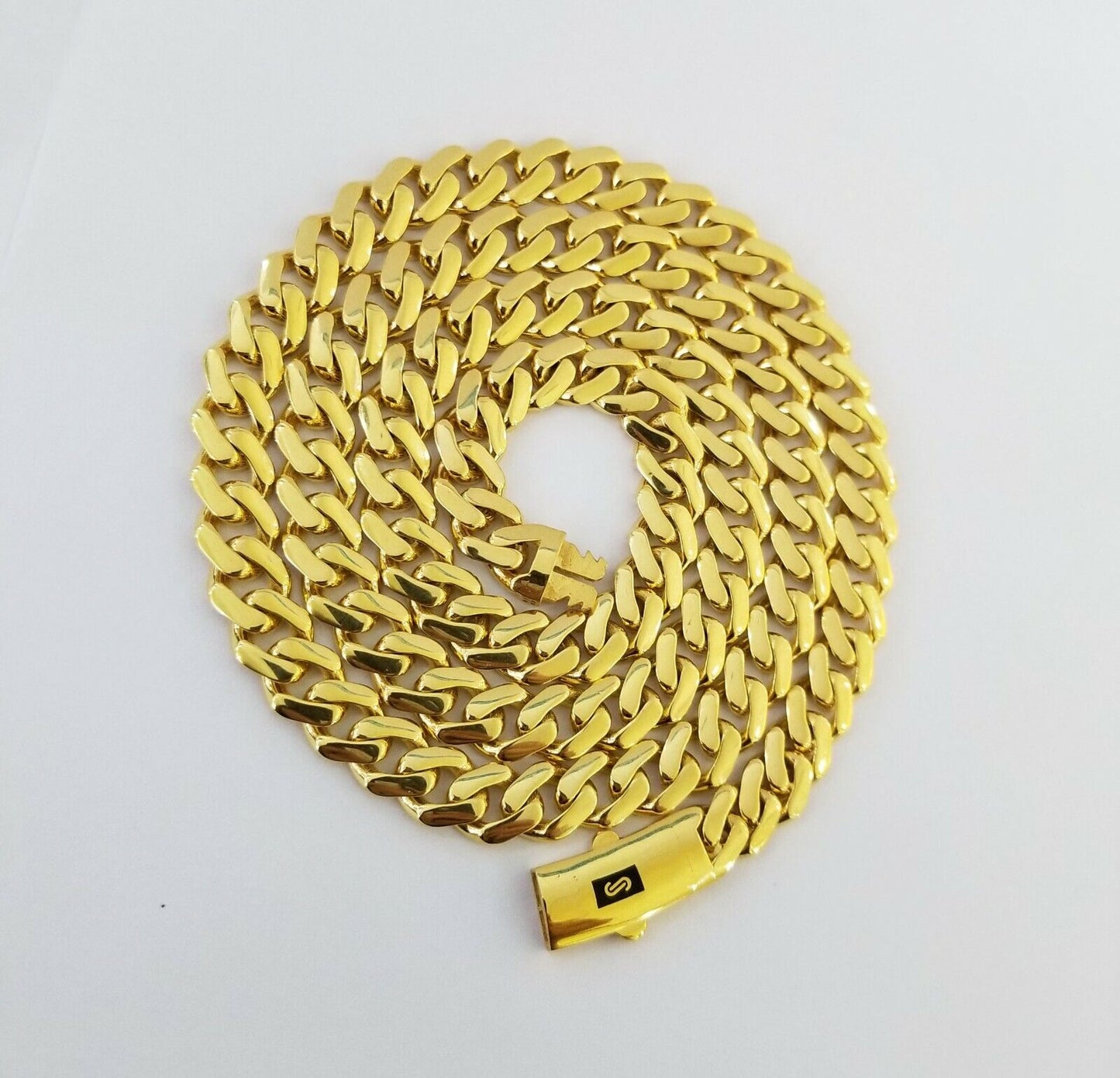 Real 10k Gold Royal Miami Cuban Monaco Link Chain 8mm 20" yellow gold necklace