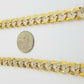 10K gold cuban curve link chain with diamond cut 11mm 26" gold necklace for men