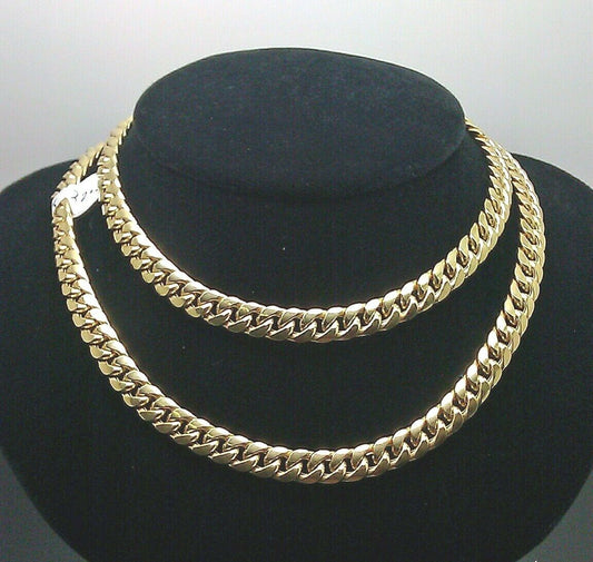 10k Gold Chain LADIES Miami Cuban Necklace 18Inch Box Clasp Strong Link 6MM