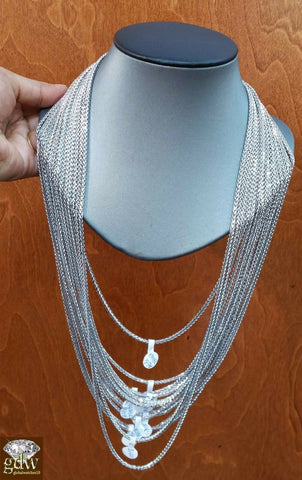 Real 10k White Gold palm chain 3mm 24" 26" 28" 30"