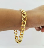 10k Yellow Gold Miami Cuban Bracelet 10mm Link 8 inch, Real gold hand chain 10kt