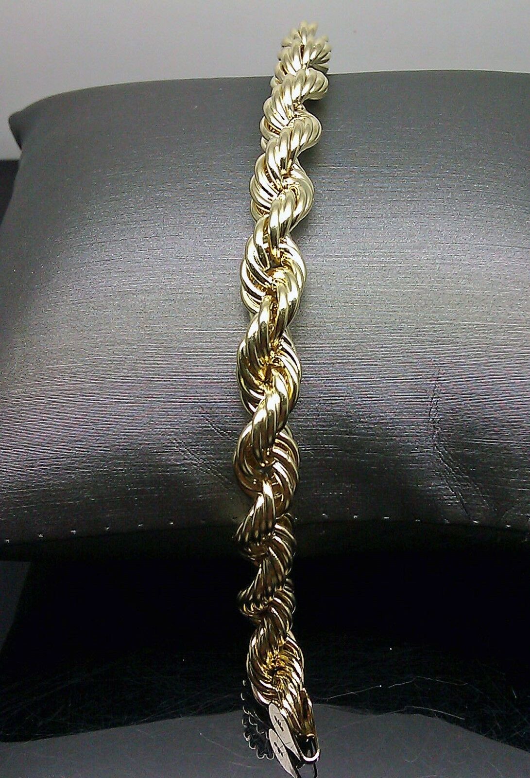 Real 10k Yellow Gold Rope Bracelet 8 mm 8" Inch Lobster Men