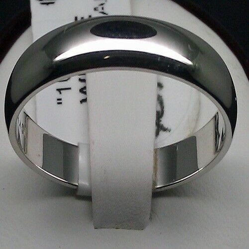 Real 10KT White Gold Men Women Wedding Band 4mm 12" Ring