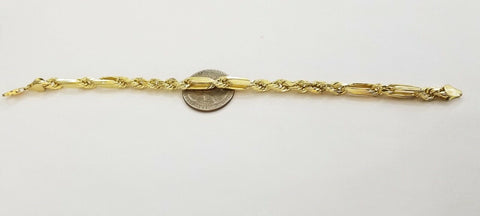 10k Yellow Gold Milano Rope Chain bracelet 7" 5mm real gold hand chain