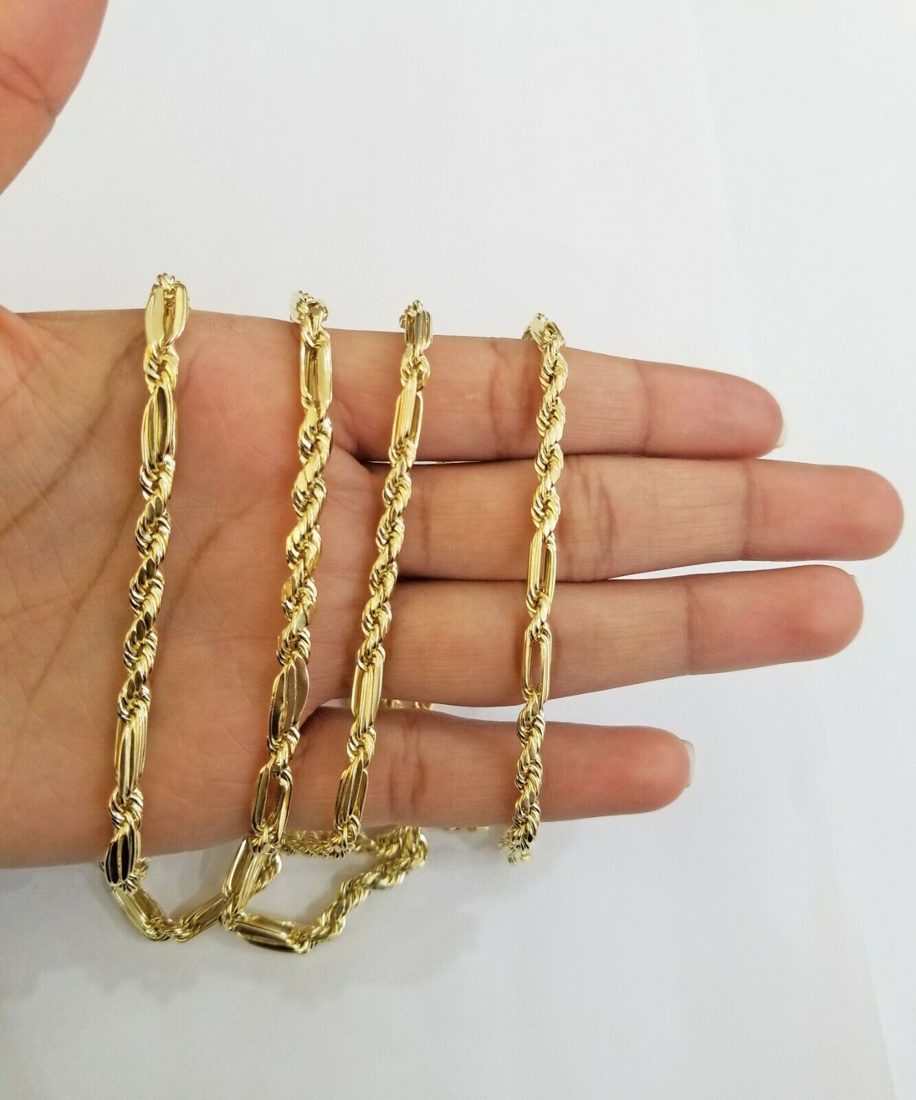 10k REAL Yellow Gold Milano Rope chain 22inch Gold necklace Men Women 4mm 10kt