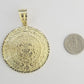 Real 10k Yellow Gold Pendant Circular Mayan Calendar Charm 2.5" SOLID 10kt