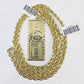 10K Yellow Gold Rope Chain 100 Dollar Charm Diamond Cut Men's Women's