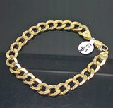 Men Real 10K Yellow Gold Cuban Link Bracelet 8 Inches 12.5 gm Rope Franco