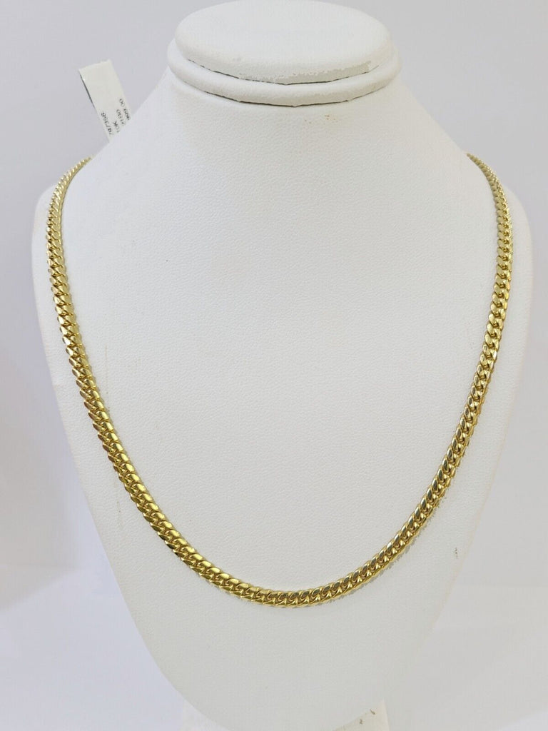 10K Yellow Gold Miami Cuban Link Chain SOLID Real 3mm