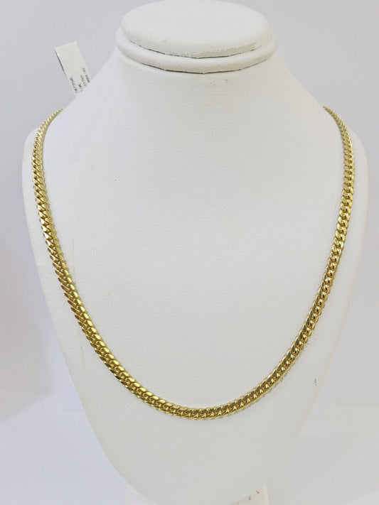 10K Yellow Gold Miami Cuban Link Chain SOLID Real 3mm