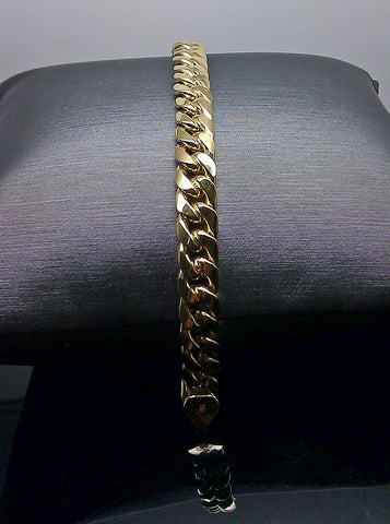 Real 10k Yellow Gold Miami Cuban Link Bracelet 6mm 8" Men Women Franco Rope