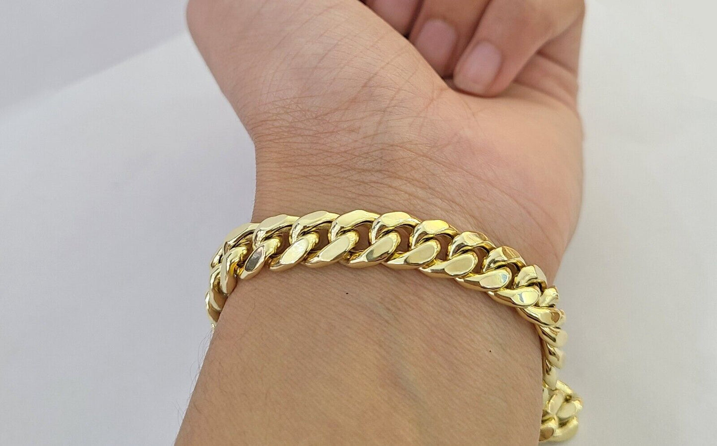 14K Yellow Gold Miami Cuban Bracelet 8.5" Inch 11mm Box Clasp Link Real 14Kt