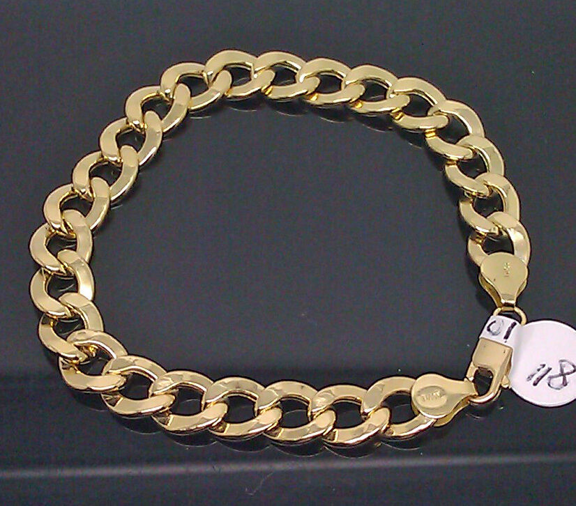 Men Real 10K Yellow Gold Cuban Link Bracelet 8 Inches 12.5 gm Rope Franco