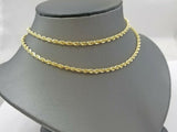 Real 14k SOLID Yellow Gold 2.5mm Rope Chain Diamond Cut 24" Inches Lobster Lock