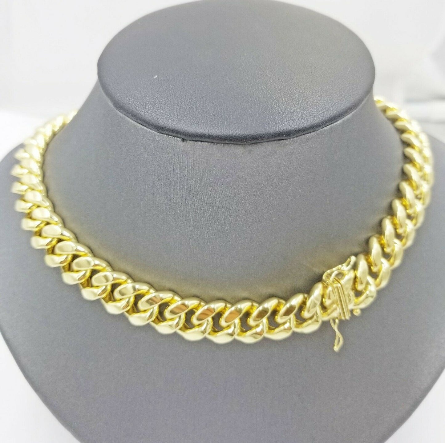 Mens 10K Yellow Gold 26" 11mm Chain Miami Cuban Link Necklace Box Lock REAL 10KT