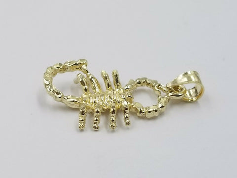 10k Gold Zodiac Scorpio Charm Pendant 2.5mm Rope Chain 18 20 22 24 26 28 Inches